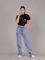 Sun Moon basic Regular Fit T-shirt for girl