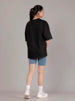over sized solid Black T-shirt for girl - Image 5