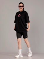 Hello Gorgeous over size Black T-shirt for girl - Image 2